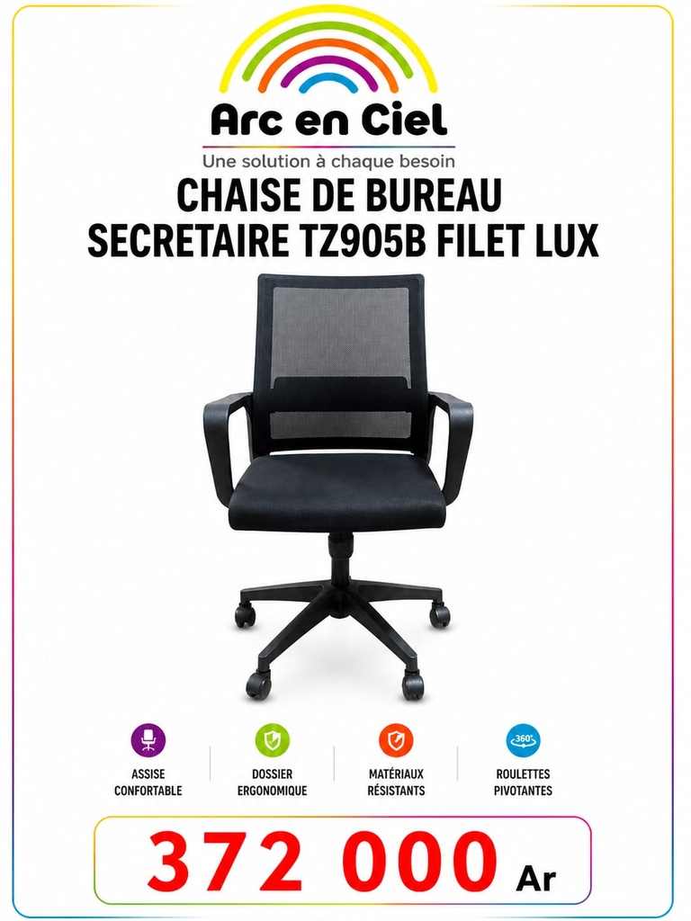 CHAISE DE BUREAU SECRETAIRE TZ905B FILET LUX
