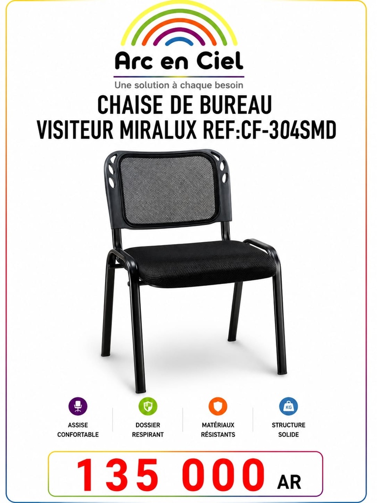CHAISE DE BUREAU VISITEUR MIRALUX ref: CF-304SMD