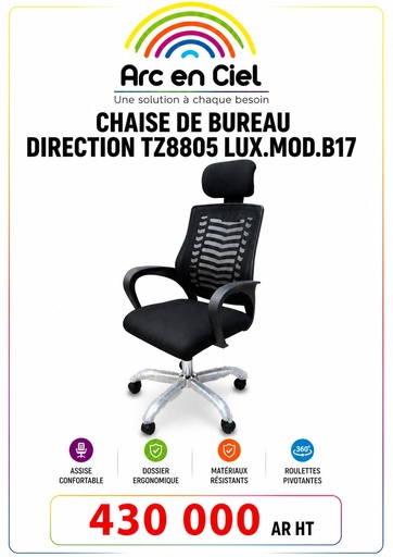 CHAISE DE BUREAU DIRECTION TZ8805 LUX MOD.B17