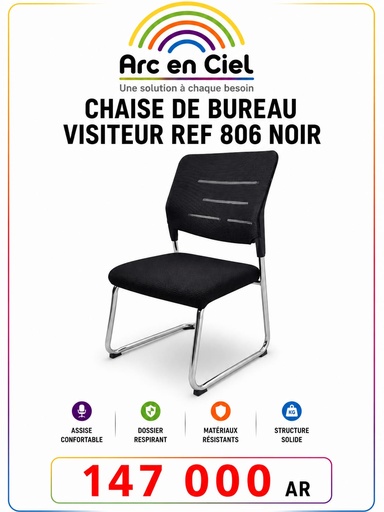 CHAISE DE BUREAU VISITEUR REF 806 NOIR